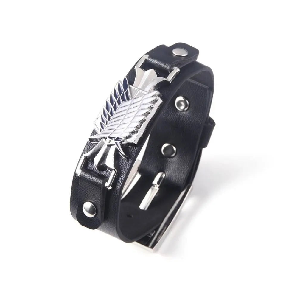 Anime Uzumaki Bracelets Pierrot Attack on Titan Logo Leather Rope Chain Bangles Cosplay Costume Jewelry - JettsJewelers