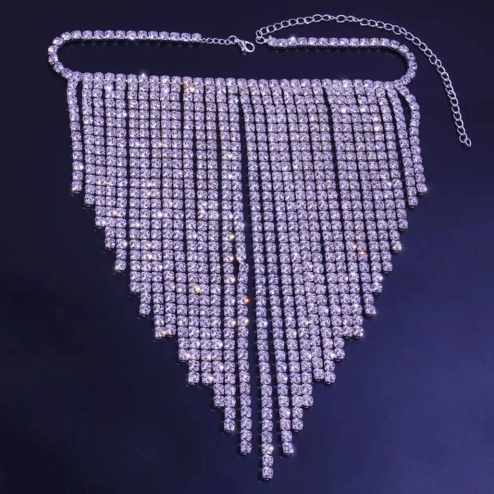 Back Chain for Women Bohemian Tassels Shoulder Chain Necklace Jewelry for Party Wedding Summer Beach - JettsJewelers