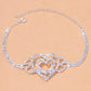 Big Double Heart Rhinestones Anklet Foot Jewelry for Women Beach Barefoot Chain Bracelet On the Leg Accessories Gift JettsJewelers