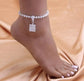 Big Letter Rhinestones Anklet Foot Jewelry for Women Beach Barefoot Chain Bracelet On the Leg Accessories Gift - JettsJewelers