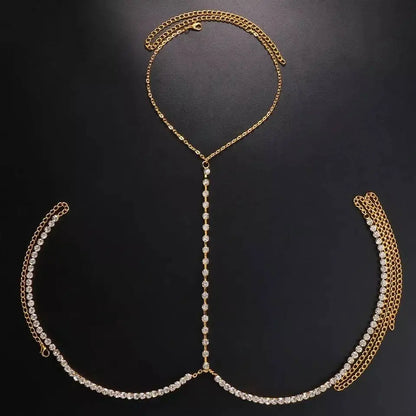 Big Rhinestones Bra Body Sexy Bikini Silver Gold Beauty Chest Bracket Bras Nightclub and Partying Body Jewelry for Women JettsJewelers