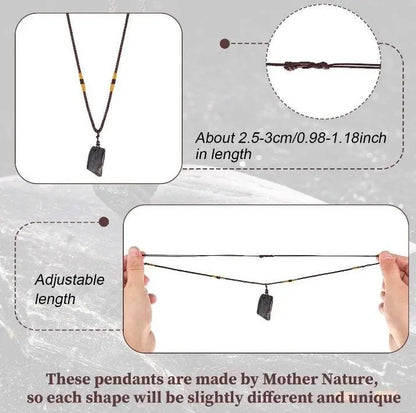 Black Tourmaline Necklace Tourmaline Crystal Stone Necklace Tourmaline Stone Amulet Tourmaline Pillar Pendant Natural Healing - JettsJewelers