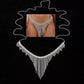 Boho Rhinestone Body Chain Silver Shiny Crystal Underwear Waist Chain Tassel Bikini Panties Nightclub Body Jewelry Accessories for Women - JettsJewelers