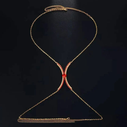 Bra Body Chain Sexy Bikini Silver Gold Beauty Gem Rhinestone Bracket Bras Chain Nightclub and Partying Body Jewelry for Women JettsJewelers