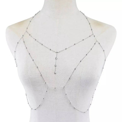 Bra Body Harness Chain for Women Bohemian Tassels Shoulder Chain Necklace Jewelry for Party Wedding Summer Beach JettsJewelers