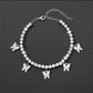 Butterfly Ankle Bracelets for Women, 14K Gold Adjustable Tennis Anklet Alloy Foot Chain Jewelry Girls JettsJewelers
