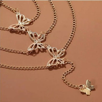 Butterfly Charm Chain Leg Chain Gold and Silver for Women Thigh Chain For Girls Gold Pendant Boho Body Chain for Beach Summer Holiday JettsJewelers