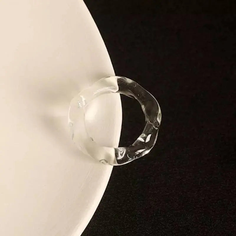 Clear Resin Ring, Resin Ring, Acrylic Ring, Transparent Ring, Artsy Ring, Water Ring - JettsJewelers