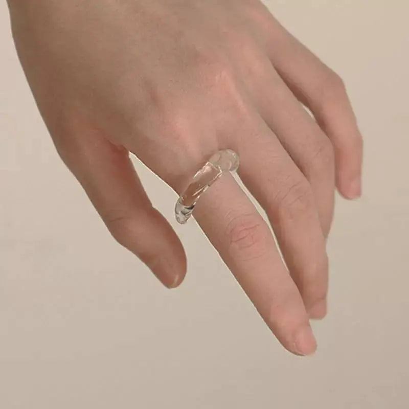 Clear Resin Ring, Resin Ring, Acrylic Ring, Transparent Ring, Artsy Ring, Water Ring - JettsJewelers