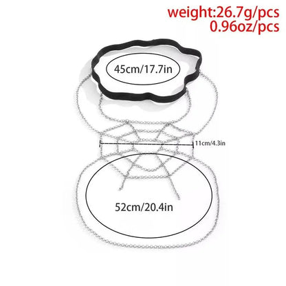 Cobweb Leg Chain Silver for Women Thigh Chain For Girls Pendant Boho Body Chain for Beach Summer Holiday JettsJewelers