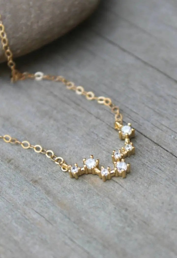 Constellation ANKLET, Cubic Circonia Diamonds, 14k gold filled, CZ, Celestial Zodiac Ankle Bracelet Chain, Personalized Initial, Bridesmaids - JettsJewelers