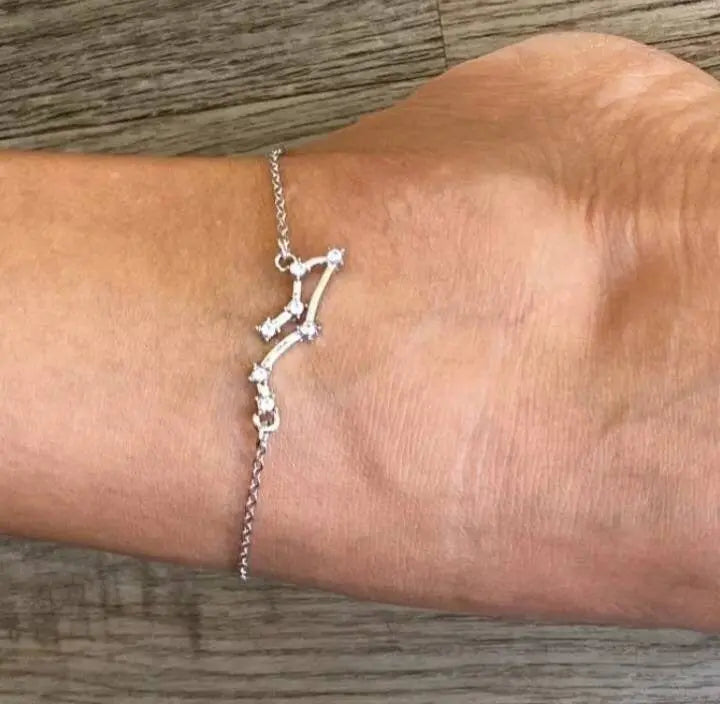 Constellation ANKLET, Cubic Circonia Diamonds, 14k gold filled, CZ, Celestial Zodiac Ankle Bracelet Chain, Personalized Initial, Bridesmaids - JettsJewelers