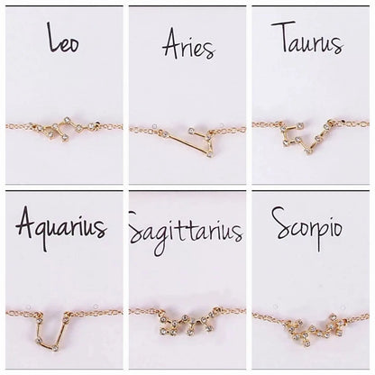 Constellation ANKLET, Cubic Circonia Diamonds, 18k gold plated, CZ, Zodiac Ankle Bracelet Chain JettsJewelers