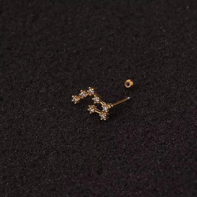 Constellation Earrings, Cubic Circonia Diamonds, 14k gold filled, CZ, Celestial Zodiac Earrings - JettsJewelers
