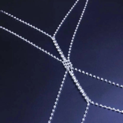 Crystal Body Chain Bikini Body Chains Nightclub Chest Chain Fashion Body Jewelry for Women and Girls Rhinestone - JettsJewelers