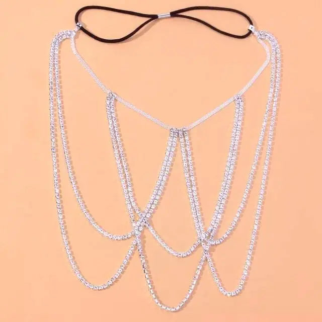 Crystal Leg  Chain Bikini Body Chains Nightclub Chest Chain Fashion Body Jewelry for Women and Girls Rhinestone - JettsJewelers