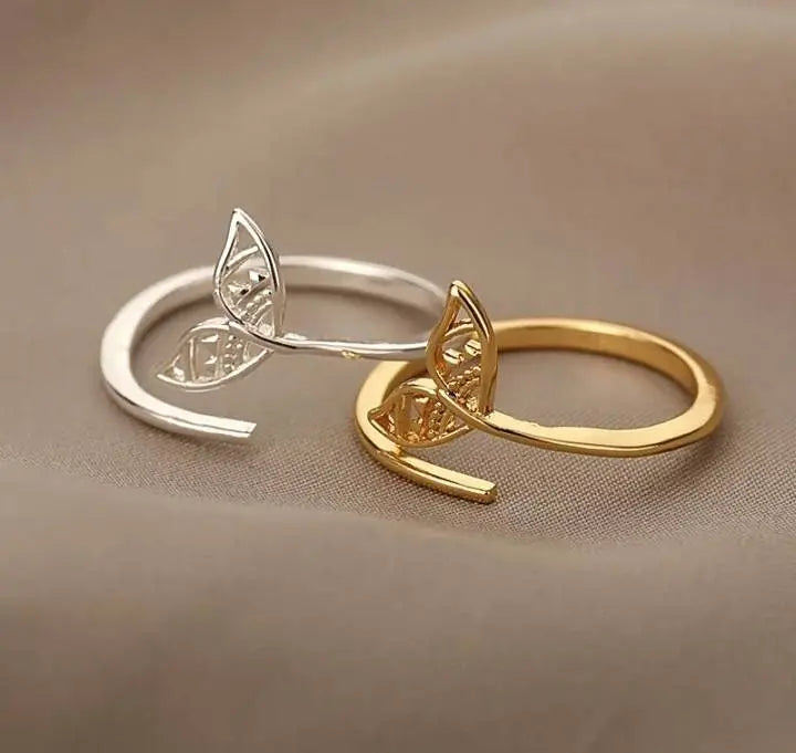 Two Hearts Open Ring