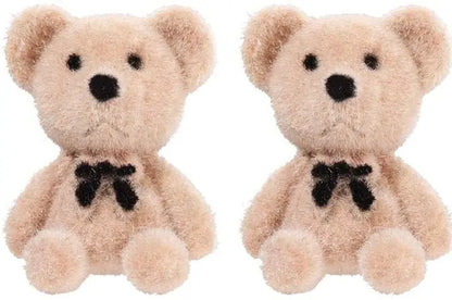 Cute Flocking Bow Bear Stud Earrings Fashion Jewelry Animal Stud Earrings Dainty Earring for Women Girls - JettsJewelers