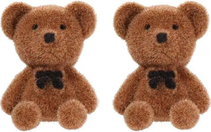 Cute Flocking Bow Bear Stud Earrings Fashion Jewelry Animal Stud Earrings Dainty Earring for Women Girls - JettsJewelers