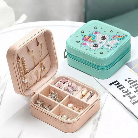 DIY 5D Mosaic Rhinestone Jewelry Storage Box Special Shape Diamond Resin Painting Kit Jewelry Holder Kids Children Jewelry Box - JettsJewelers