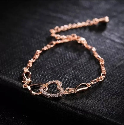 Double Heart Ankle For Women Bracelet Gold Silver Color Crystal Barefoot Beach Accessories Anklet Leg Chain jewelry Gift JettsJewelers