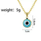 Evil Eye Necklace Chain Blue Eyes Amulet Pendant Necklace Ojo Turco Kabbalah Protection Adjustable Delicate Jewelry Gift for Women Girls - JettsJewelers