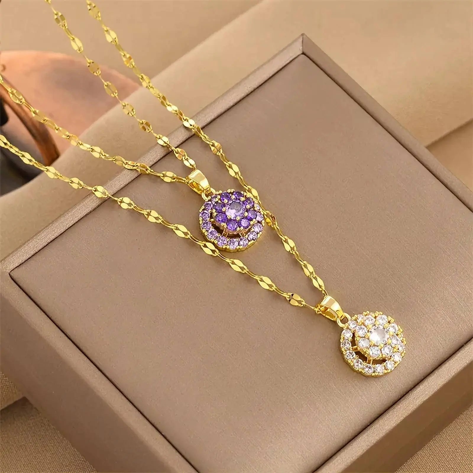 Fidget Necklace, Personalized Fashion Rotating Necklace, Spinning Sunflower Necklace Pendant Jewelry JettsJewelers