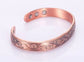 Floral Magnetic Copper Bracelet for Women Arthritis 6.8 inches Adjustable to Fit Most Wrist Reduce Inflammation JettsJewelers