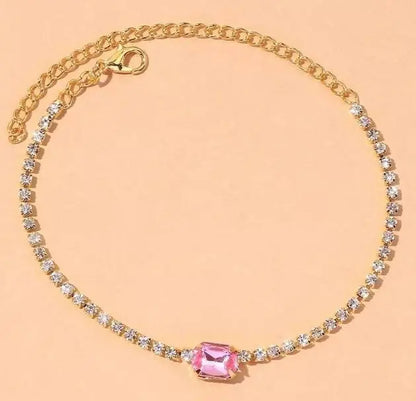 Gem Rhinestone Anklet Foot Jewelry for Women Beach Barefoot Chain Bracelet On the Leg Accessories Gift JettsJewelers