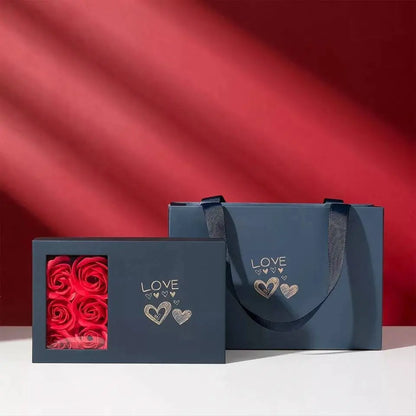 Gifts for Her Valentines Preserved Rose with Magnetic Folding Heart-Shaped Four-Leaf Clover Necklace - Gifts for Mom Wife Girlfriend Grandma JettsJewelers
