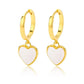 Gold Dainty Dangle Hoop Earrings for Women 14K Gold Plated Delicate Heart Dangle Earrings - JettsJewelers