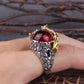 Gold Dragon Ring Shiny Inlay Red Crystal Rhinestone Ring Uniquely Stylish 3D Dragon Shape Band Rings Gothic Hip Hop Punk Party Jewelry - JettsJewelers