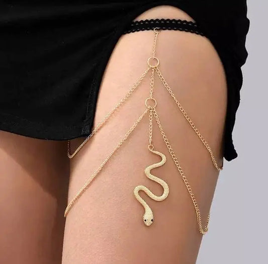 Gold Multi Snake Chain Leg Chain Gold and Silver for Women Thigh Chain For Girls Gold Pendant Boho Body Chain for Beach Summer Holiday JettsJewelers