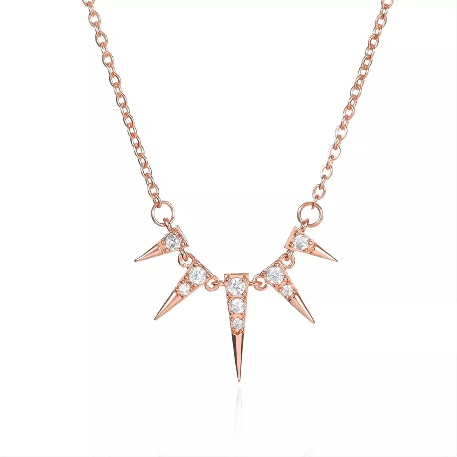 Gold Plated Vintage Tribal Crystal Necklace Pendant Stainless Steel Cubic Zirconia Horns Necklace JettsJewelers
