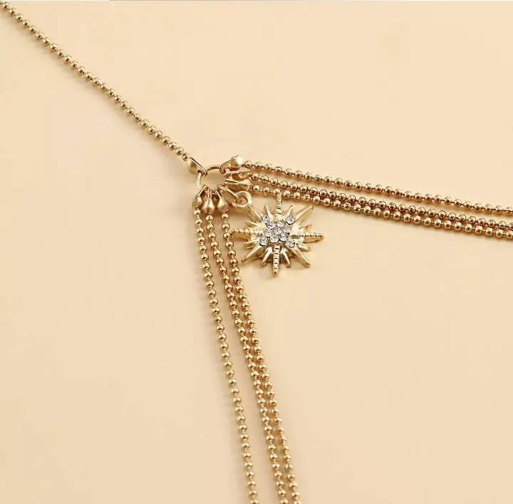 Gold Star Chain Leg Chain Gold for Women Thigh Chain For Girls Gold Pendant Boho Body Chain for Beach Summer Holiday JettsJewelers