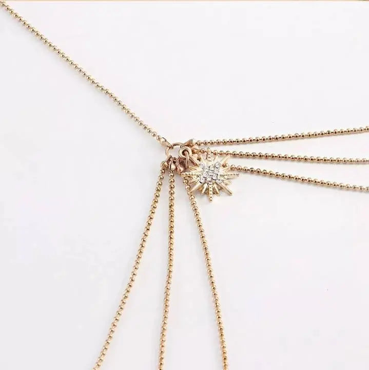 Gold Star Chain Leg Chain Gold for Women Thigh Chain For Girls Gold Pendant Boho Body Chain for Beach Summer Holiday JettsJewelers