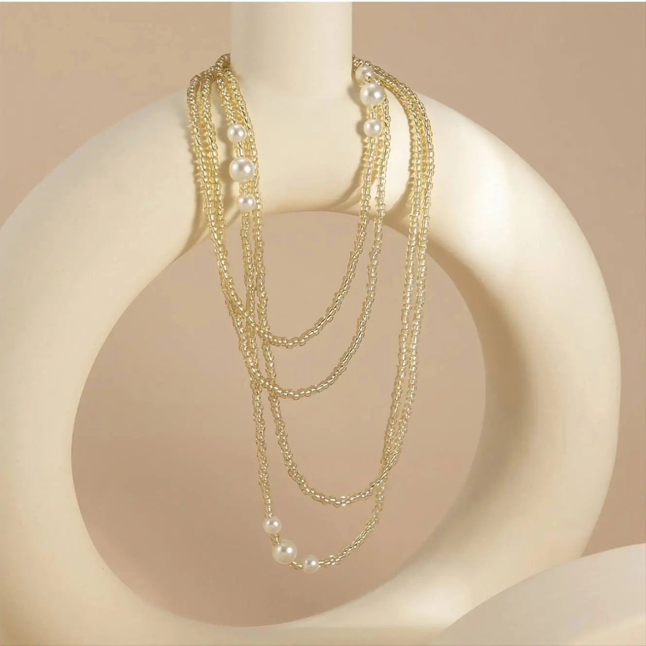 Gold Vintage Style Layered Beads Imitation Pearls Sexy Multi-layered Aesthetic Belly Chain Waist Body Chain JettsJewelers