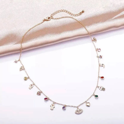 Gold and Silver Plated Crystal Eye of The Demons Necklace JettsJewelers