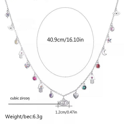 Gold and Silver Plated Crystal Eye of The Demons Necklace JettsJewelers