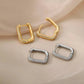 Gold and Silver Plated Minimalist Square Hoop Cubic Zirconia Earrings JettsJewelers