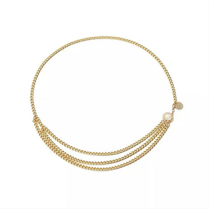 Gold and Silver Sexy Vintage Multi-layered Aesthetic Belly Chain Link Waist  Body Chain JettsJewelers