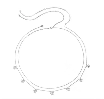 Gold or Silver Sexy Butterfly Fringe Multi-layered Aesthetic Belly Chain Waist Body Chain JettsJewelers