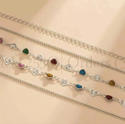 Gold or Silver Sexy Colorful Hearts Aesthetic Belly Chain Waist Body Chain JettsJewelers