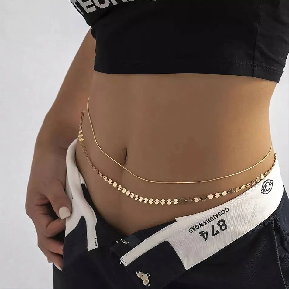Gold or Silver Sexy Multi-layered Aesthetic Belly Chain Waist Body Chain JettsJewelers