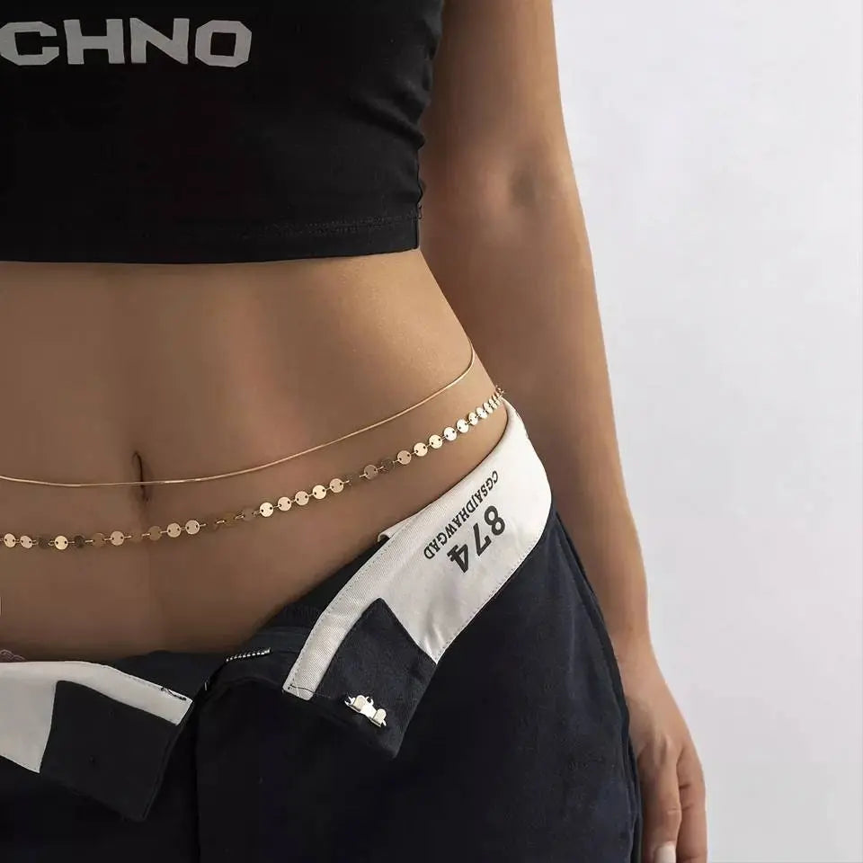 Gold or Silver Sexy Multi-layered Aesthetic Belly Chain Waist Body Chain JettsJewelers