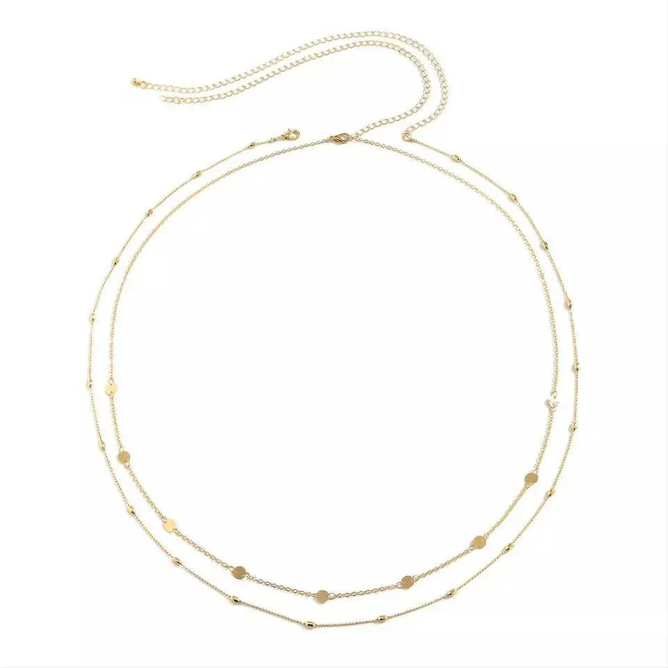 Gold or Silver Sexy Multi-layered Small Chips Aesthetic Belly Chain Waist Body Chain JettsJewelers