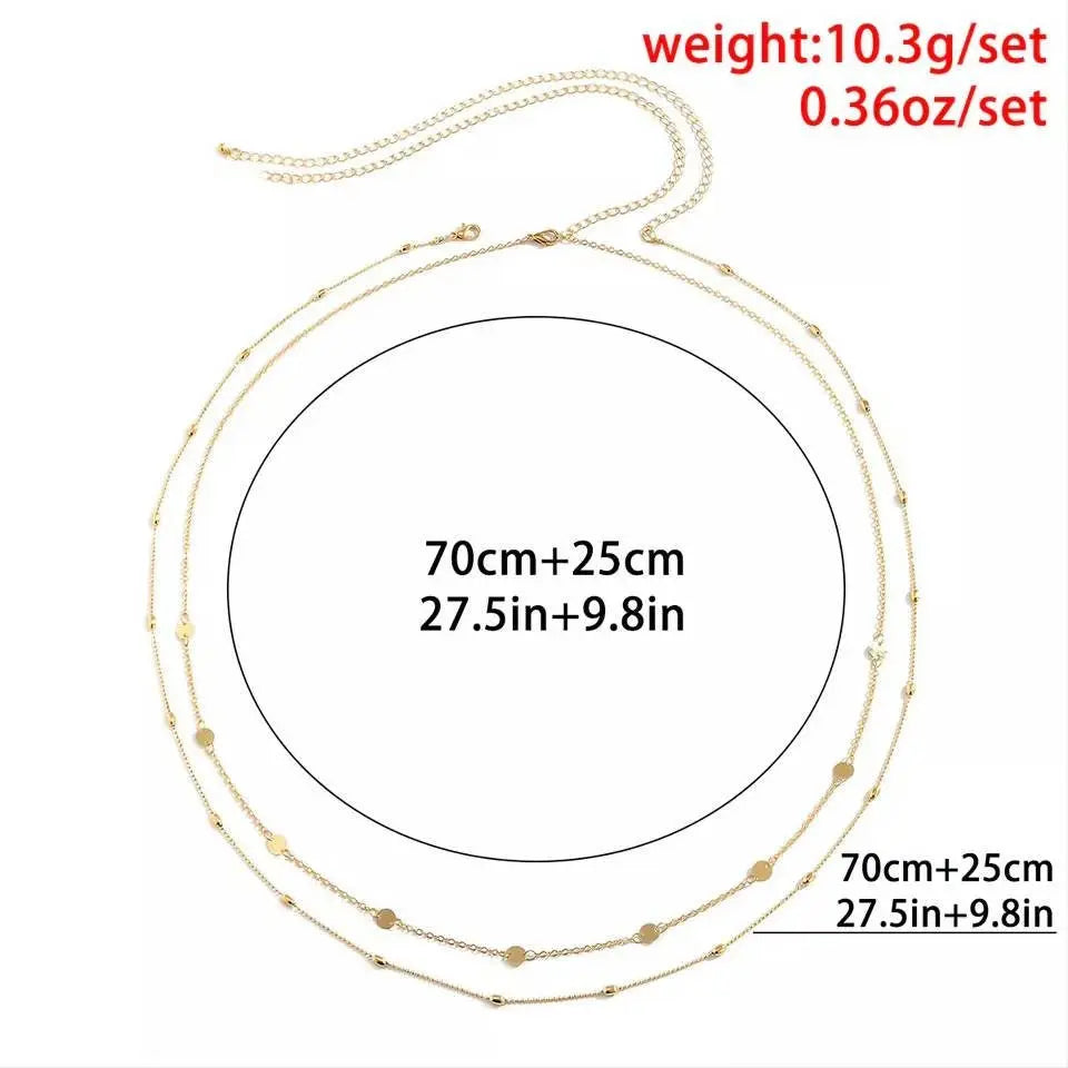 Gold or Silver Sexy Multi-layered Small Chips Aesthetic Belly Chain Waist Body Chain JettsJewelers