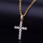 Gold&Silver Plated Solid 14k Iced out Cubic Zirconia Cross Pendant Necklace - JettsJewelers