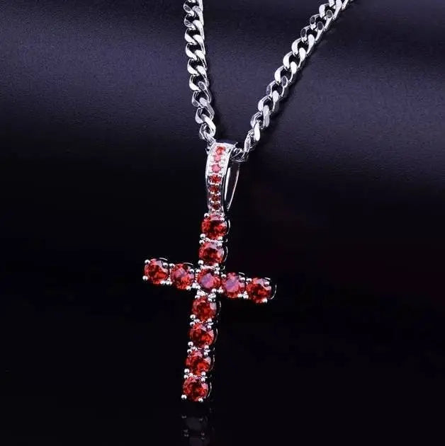 Cubic Zirconia Cross Pendant Necklace – Noa Personalized Jewelry