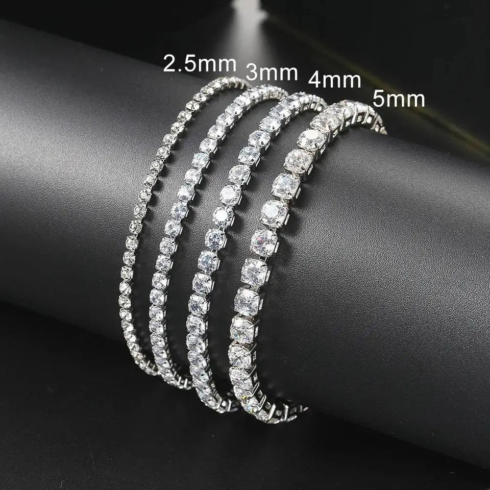 Gold,Silver, Bracelets for Men and Women 18K Yellow Gold Plated 3mm, 4mm, 5mm Round AAA Cubic Zirconia Classic Tennis Bracelet Size 7-8 Inch JettsJewelers